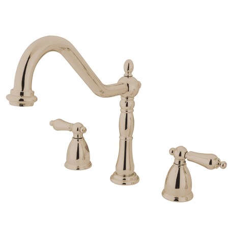 Kingston Brass Widespread Kitchen Faucet, Polished Nickel KB1796ALLS